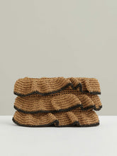 Reiss | Raffia Ruffle Clutch Bag in Natural