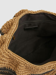 Reiss | Raffia Ruffle Clutch Bag in Natural