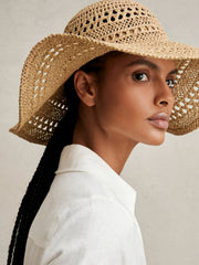 Reiss | Straw Sun Hat in Natural