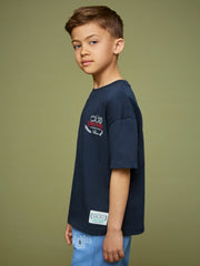Reiss | 3-9 yrs SmileyWorld Oversize T-Shirt in Navy