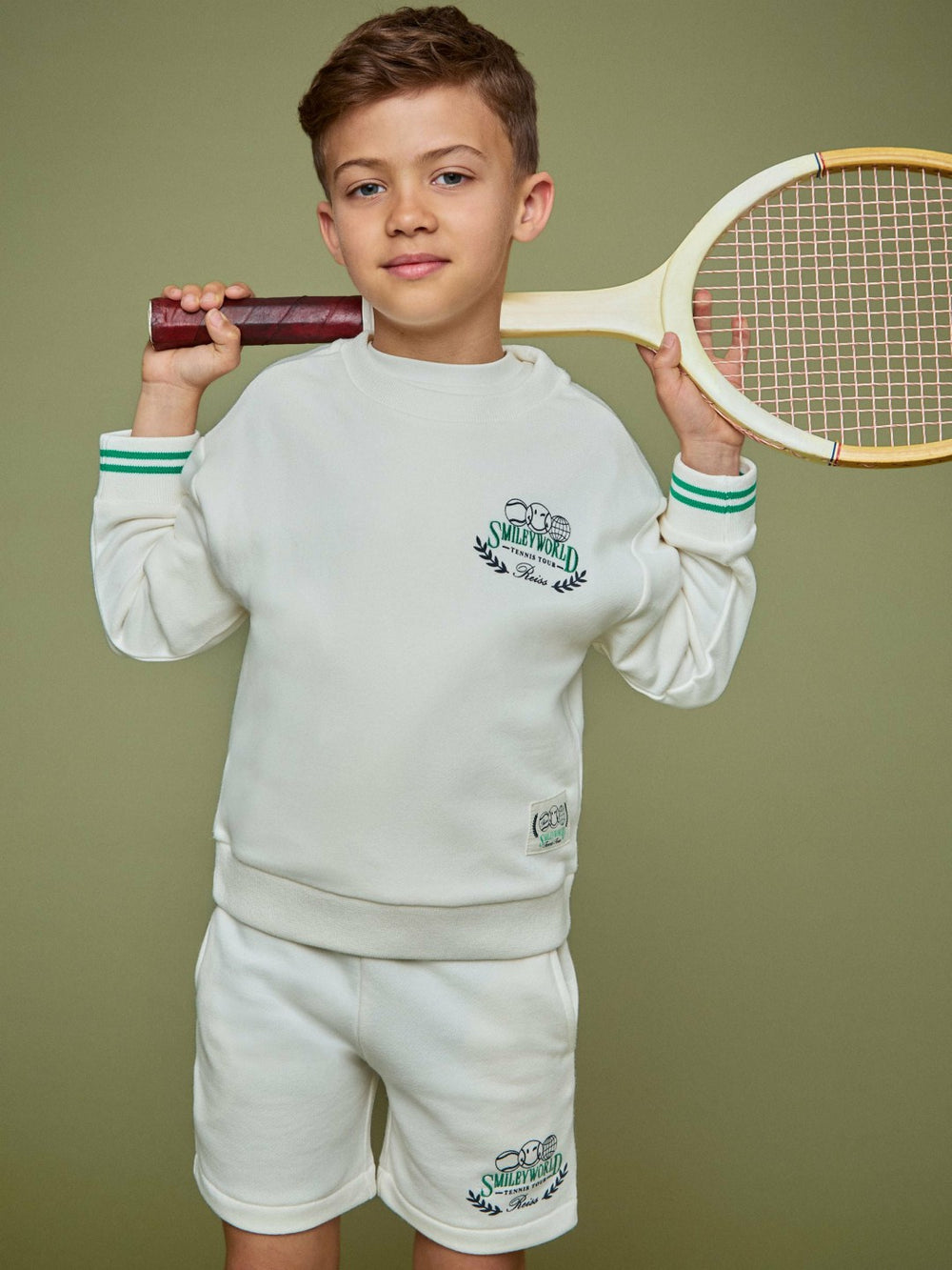 Reiss | 3-9 yrs SmileyWorld Logo Sweatshirt Unisex Fit in White