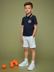 Reiss | 3-9 yrs SmileyWorld Piqué Polo Shirt in Navy