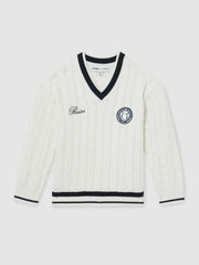 Reiss | 9-13 yrs SmileyWorld Cable-Knit Jumper Unisex Fit in Off White