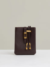 Reiss | Leather Phone Holder in Oxblood