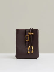 Reiss | Leather Phone Holder in Oxblood