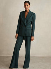 Reiss | Petite Wool-Blend Wide-Leg Suit Trousers in Green