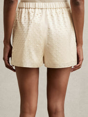 Reiss | Laser Cut Drawstring Shorts in White