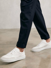 Reiss | Bonded-Leather Low-Top Trainers in White