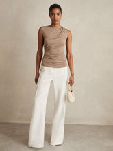 Reiss | Stretch-Modal Ruched Vest in Mocha Brown