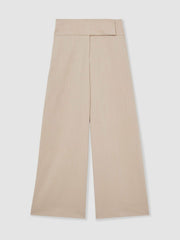 Reiss | Petite Lyocell-Linen Wide-Leg Trousers in Neutral