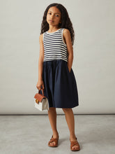 Reiss | 3-9 yrs Cotton Layered Sleeveless Midi Dress in Navy