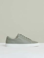 Reiss | Tumbled-Leather Low-Top Trainers in Mint Green
