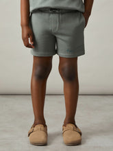 Reiss | 9-13 yrs Cotton Brand-Embroidered Shorts in Washed Sage