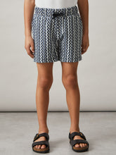 Reiss | 9-13 yrs Zig-Zag Knit Drawstring Shorts in Blue