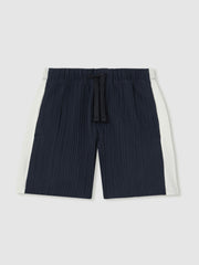 Reiss | 9-13 yrs Plissé Colour-Block Shorts in Navy/White