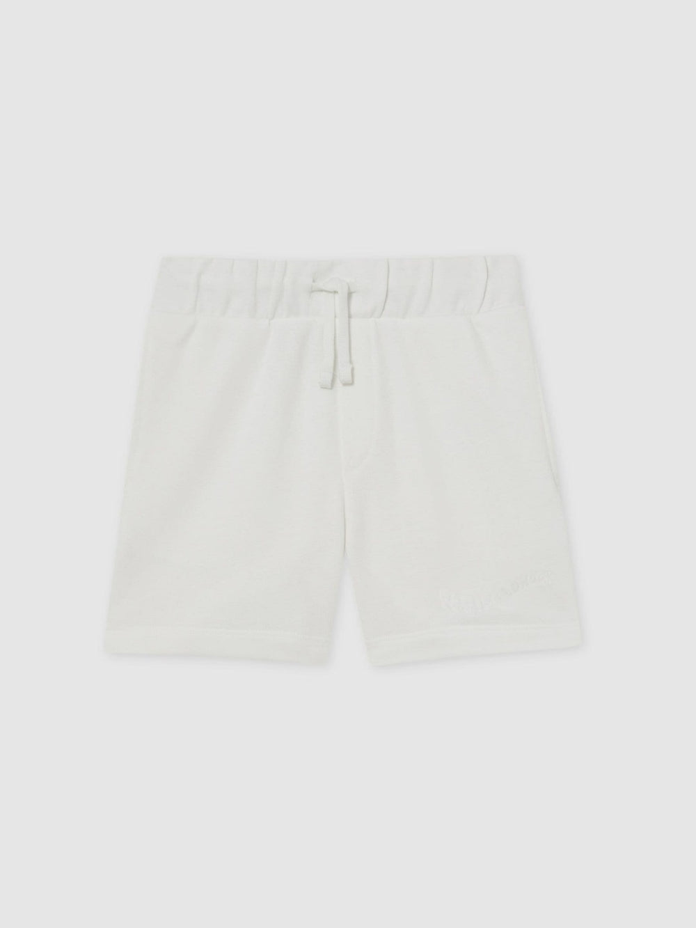 Reiss | 13-14 yrs Cotton Brand-Embroidered Shorts in Off White