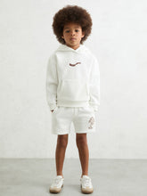 Reiss | 9-13 yrs Cotton Blend Palm Embroidered Shorts in Off White