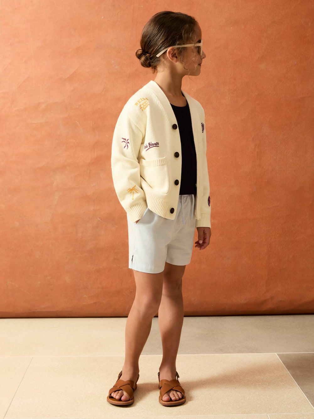Reiss | 4-9 yrs SmileyWorld Embroidery Cardigan Unisex Fit in Off White