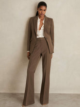 Reiss | Petite Flared Suit Trousers in Mink Neutral