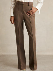 Reiss | Petite Flared Suit Trousers in Mink Neutral
