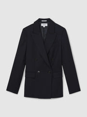 Reiss | Wool Blend Double Breasted Suit Blazer in Navy