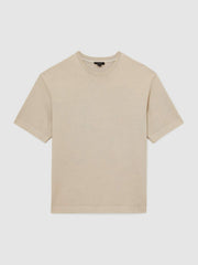 Reiss | Cotton Garment-Dyed Oversize T-Shirt in Oatmeal