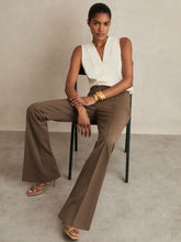 Reiss | Flared Suit Trousers in Mink Neutral