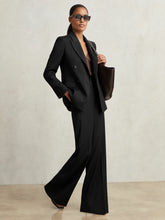 Reiss | Petite Wool-Blend Wide-Leg Suit Trousers in Black