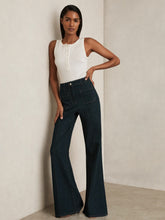 Reiss | Petite Patch-Pocket Flared Jeans in Dark Blue