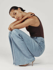 Reiss | Petite Patch-Pocket Flared Jeans in Light Blue