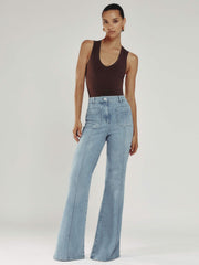 Reiss | Petite Patch-Pocket Flared Jeans in Light Blue