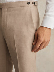 Reiss | Wool-Blend Slim-Fit Suit Trousers in Oatmeal Brown