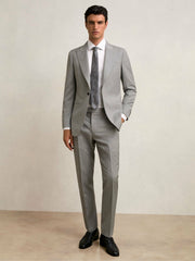 Reiss | Slim-Fit Wool Suit Trousers in Mid Grey