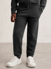 Reiss | 9-13 yrs Merino Wool Cuffed Joggers in Derby Grey Melange