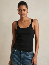 Reiss | Stretch-Cotton D-Ring Strap Vest in Black