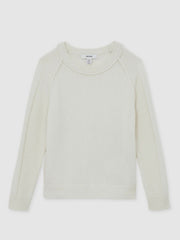Reiss | 3-9 yrs Wool-Cashmere Reverse-Seam Jumper in Off White