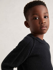 Reiss | 9-13 yrs Wool-Cashmere Reverse-Seam Jumper in Navy