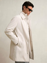 Reiss | Hybrid Removable Funnel Neck Overcoat in Light Stone