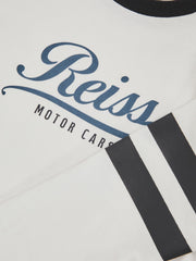Reiss | 9-13 yrs Cotton Motor Cars Logo T-Shirt in White/Blue