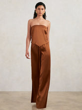 Reiss | Good American Satin Wide-Leg Trousers in Copper