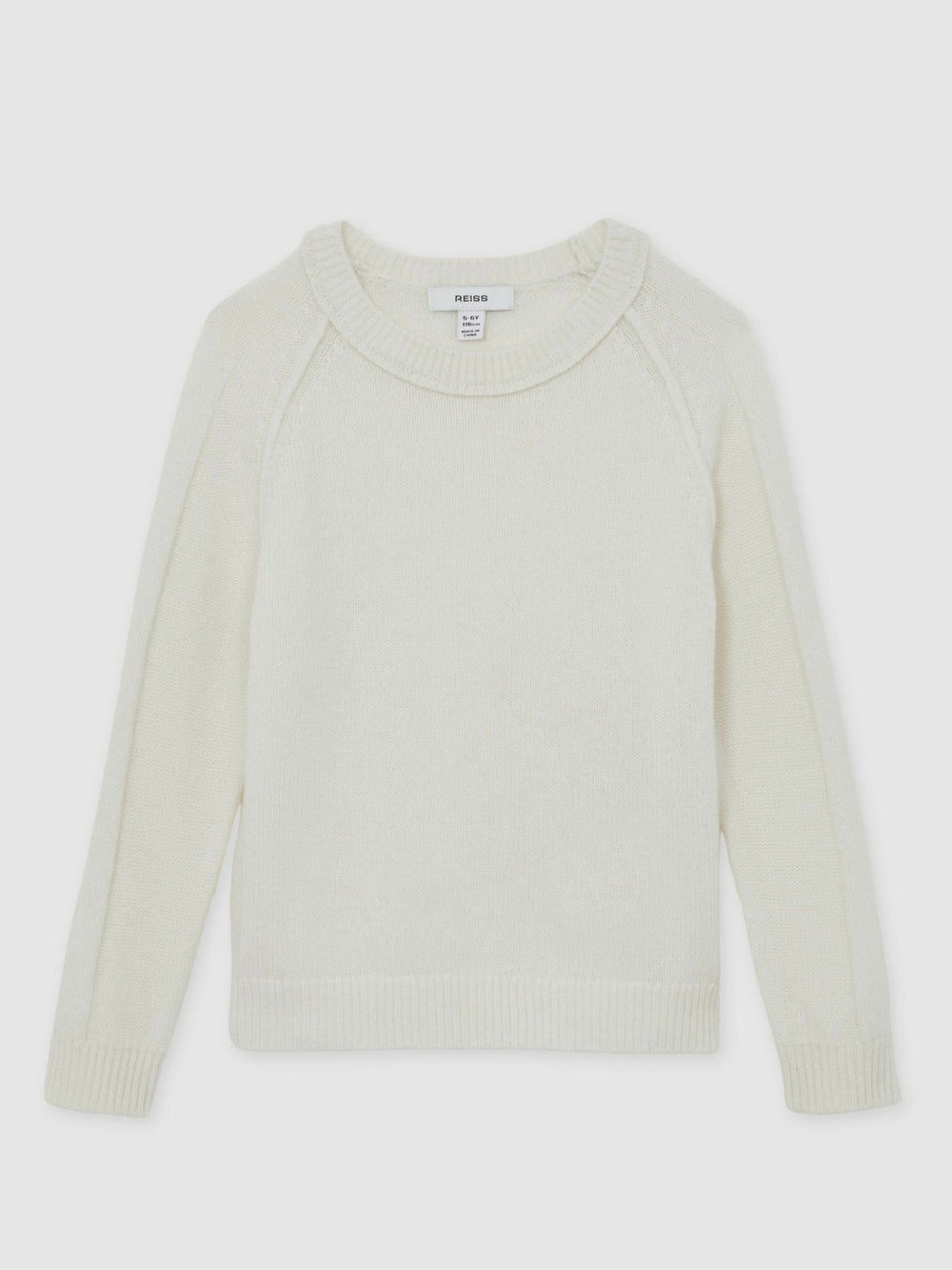 Reiss | 13-14 yrs Wool-Cashmere Reverse-Seam Jumper in Off White