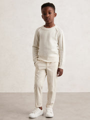 Reiss | 13-14 yrs Wool-Cashmere Reverse-Seam Jumper in Off White