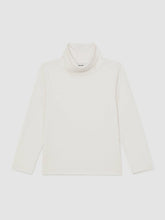 Reiss | 13-14 yrs Cotton-Jersey Roll-Neck Top with Stretch in Ivory