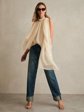 Reiss | Draped Chiffon Sleeveless Top in Ivory