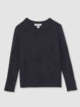 Reiss | 13-14 yrs Wool-Cashmere Reverse-Seam Jumper in Navy