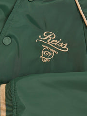 Reiss | 9-13 yrs Motor Cars Embroidered Bomber Jacket in Forest Green/Off White