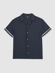 Reiss | | Ché Stripe-Cuff Shirt in Navy