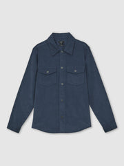 Reiss | Cotton Corduroy Twin-Pocket Overshirt in Airforce Blue
