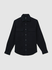 Reiss | Moleskin-Cotton Twin-Pocket Overshirt in Navy