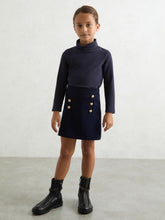 Reiss | 9-13 yrs Cotton-Jersey Roll-Neck Top with Stretch in Navy